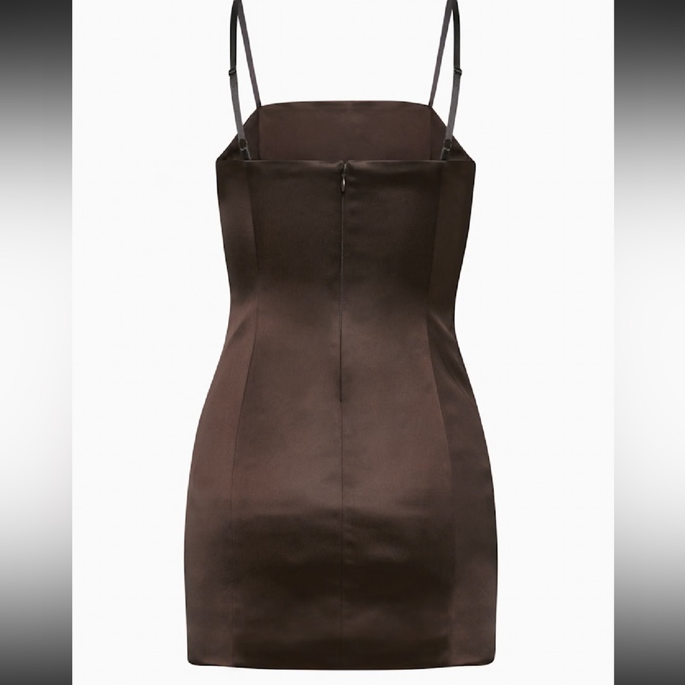 Sunday Best Chocolate Brown Satin Cami Dress - Picture 3 of 8